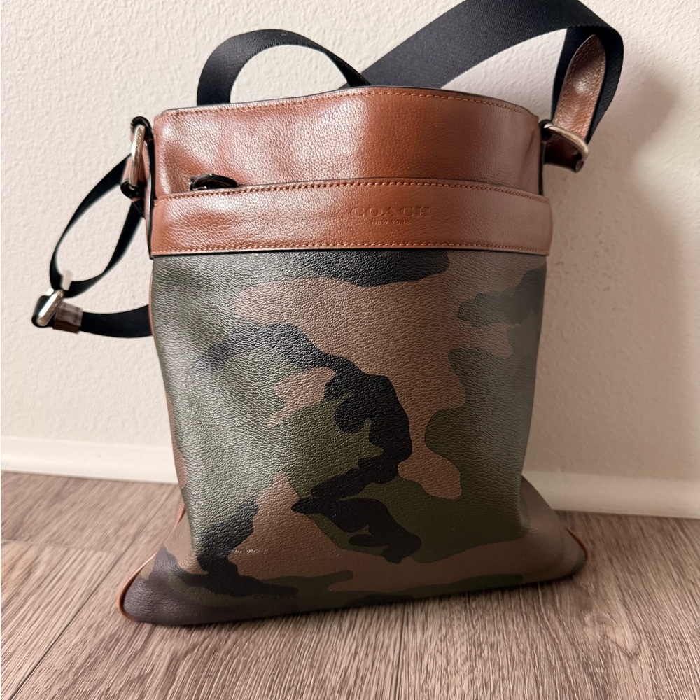 Coach Camouflage Leather Messenger Bag